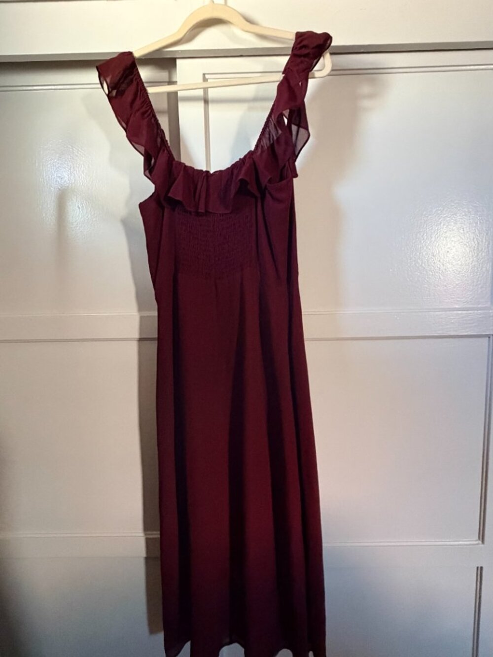 reformation colette midi dress, size 10, burgundy/wine - Picture 7 of 9